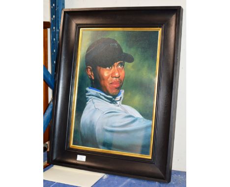 LIMITED EDITION FRAMED PRINT ON CANVAS - TIGER WOODS PORTRAIT     