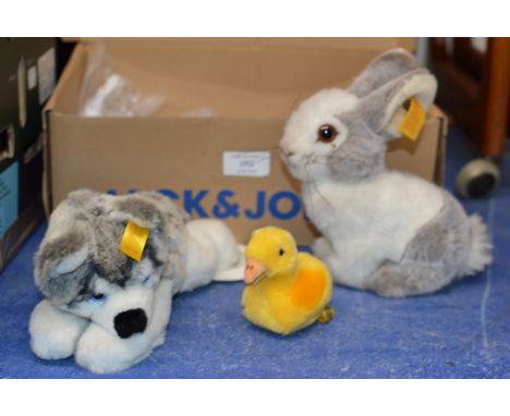3 VARIOUS SMALL STEIFF SOFT TOY ANIMALS     