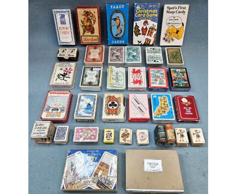 Quantity of Approx. 30 sets of mostly vintage playing cards and card games Inc. miniature sets
used unchecked some unopened