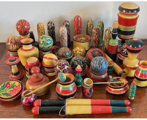 QUANTITY OF VARIOUS VINTAGE WOODEN TOYS, APPROX FIFTY ITEMS