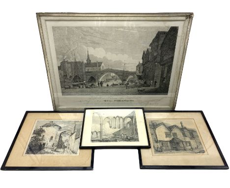 Henry Cave (British 1779-1836): 'Old Bridge and St Williams Chapel York'; 'Castle Gate Postern York'; 'Peasholme Green York' 