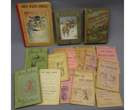 Louis Wain Annual 1912, Lewis Carroll's Alice's Adventures in Wonderland 1899 and Through the Looking Glass 1905, both illust