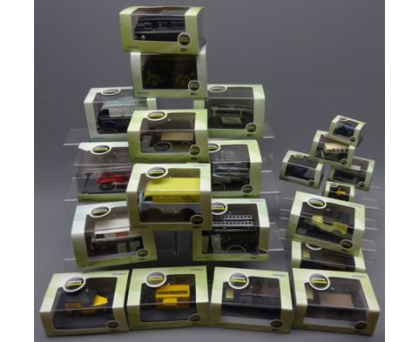 Oxford Commercials - twenty-one 1:43 and 1:76 scale vehicles including AA & RAC combination motorcycles, AA Trailer, fire eng