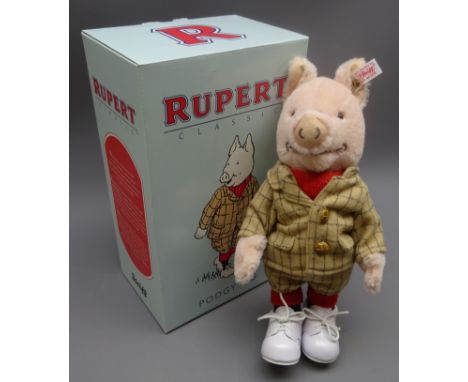 Steiff Rupert Classic limited edition 'Podgy Pig' no.00065, boxed with certificate, H31cm Condition Report Click here for fur