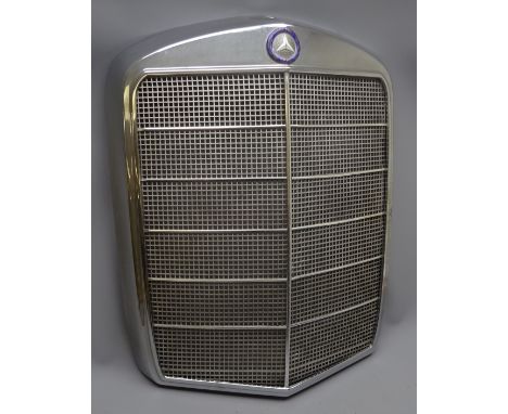 1955 Mercedes Benz chrome radiator grill with enamel badge, H66cm x W53cm Condition Report Click here for further images, con