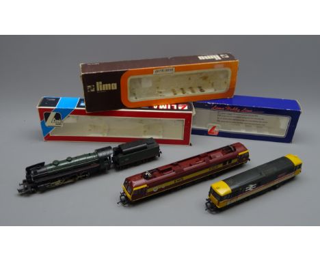Lima 'H0/00' gauge - three locomotives comprising SNCF 2-8-2 No.141 R 1097, Class 92 Diesel EWS 'The Institute of Logistics a