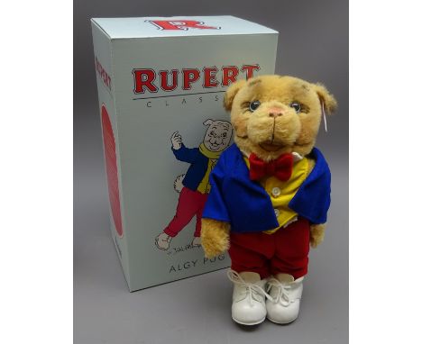 Steiff Rupert Classic limited edition 'Algy Pug' No.00698, boxed with certificate, H30cm Condition Report Click here for furt