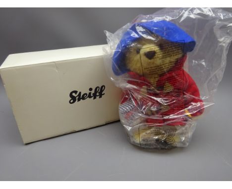 Steiff Paddington Bear, alpaca blonde, H25cm as new in packaging and box