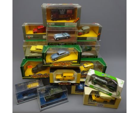 Corgi - fifteen modern die-cast models including Classic Cars and Models series, Land Rover 50years anniversary, AA Motoring 