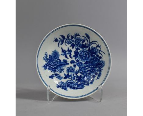 An 18th/19th Century English Blue and White Dish, Blue Crescent Mark to Base for Caughley, 12cm Diameter 