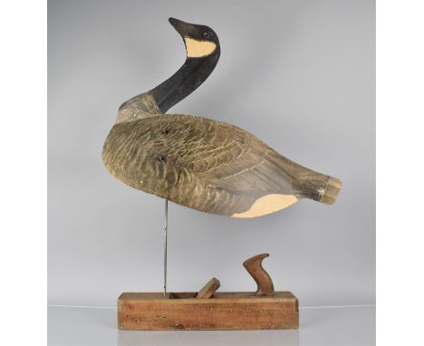 A Large c.1920's American Decoy Goose by WM. R. Johnson Co., Seattle, Having Trade Label to the inside with Original Metal St