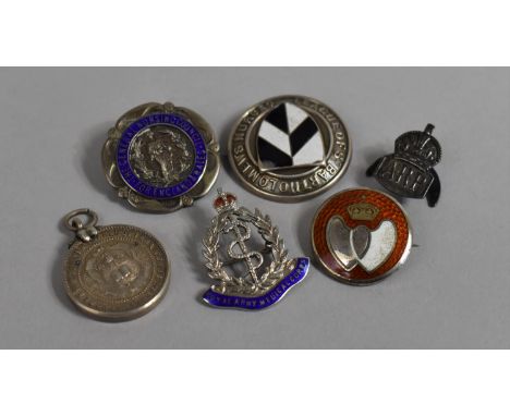 A Collection of Four Silver and Enamel Pin Badges to Include Nursing, League of St Bartholomew's Nurses, Blood Donor, Royal A