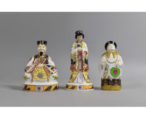 A Collection of Three Royal Worcester The Connoisseur Collection Candle Snuffers to Comprise The Emperor, Empress and Mandari