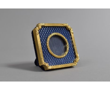 A Boxed Kitney and Co. Gilt Metal and Yellow Guilloche Enamel Photo Frame of Triangular Form, 7.5cm high Together with an Unb