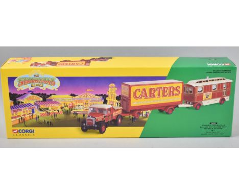 A Boxed Corgi Classic Showmans Range Scammell Highwayman Ballast with Closed Pole Trailer and Caravan Set 