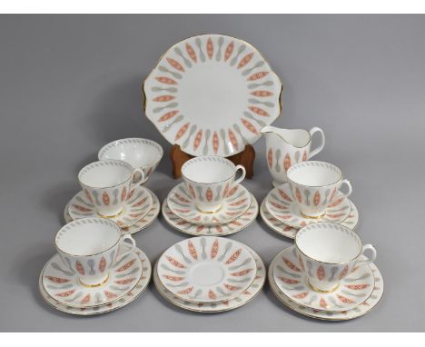 A Royal Albert Safari Pattern Tea Set to Comprise Cups, Saucers, Side Plates and Cake Plate 