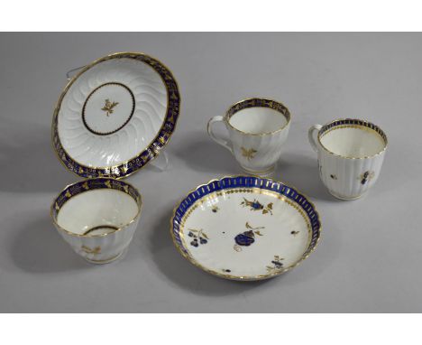 A Late 18th Century Caughley Trio, C.1775 to Comprise Cup, Teabowl and Saucer Together with a Late 18th Century Chamberlain W