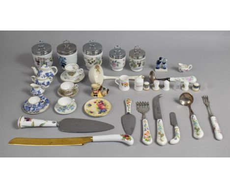 A Collection of Various Ceramics to Comprise Royal Worcester Egg Coddlers, Miniature Coalport Willow Pattern Tea Wares etc 
