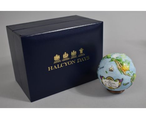 A Boxed Halcyon Days Enamel, Modelled as a Globe 