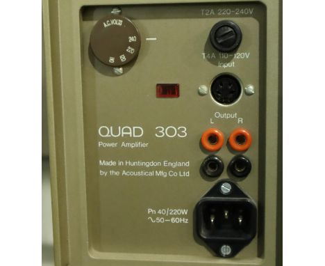 Quad 303 power amplifier. Not available for in-house P&amp;P, contact Paul O'Hea at Mailboxes on 01925 659133 