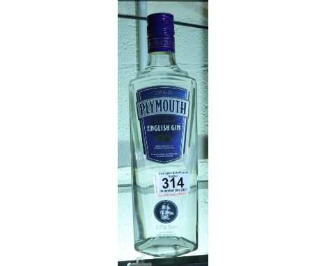 1l bottle of Plymouth gin 41.2% proof. P&amp;P Group 2 (£18+VAT for the first lot and £3+VAT for subsequent lots) 