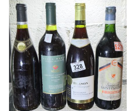 Four mixed bottles of red wine (4). P&amp;P Group 3 (£25+VAT for the first lot and £5+VAT for subsequent lots) 