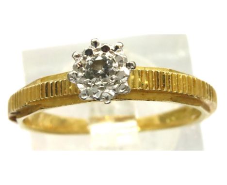 18ct gold platinum mounted diamond solitaire ring, size O/P, 3.2g. P&amp;P Group 1 (£14+VAT for the first lot and £1+VAT for 