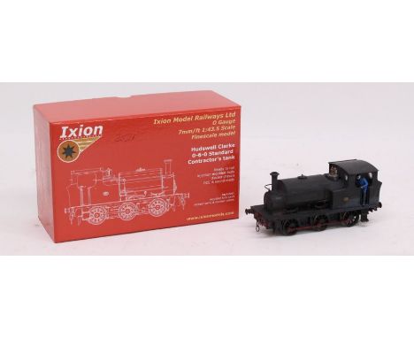 Ixion: A boxed, Ixion Model Railways, O Gauge, Hudswell Clarke 0-6-0 Tank Locomotive, black livery. Untested for working orde