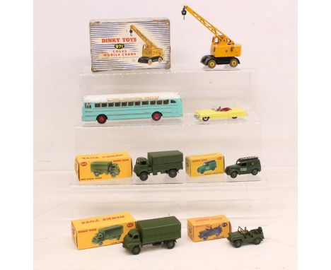 Dinky: A boxed Dinky Toys, Coles Mobile Crane, Reference 971. Original box. Together with a collection of six Dinky Toys, fou