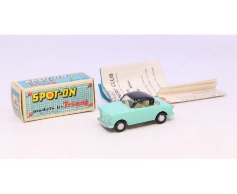 Spot-on: A boxed Triang Spot-on, Goggomobile Super, Reference 131, turquoise and black body. Original box, general wear expec