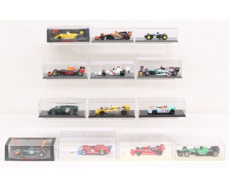 Sparkmodel: A collection of eleven cased Sparkmodel 1:43 vehicles, mostly racing examples. Together with a pair of TSM Model 