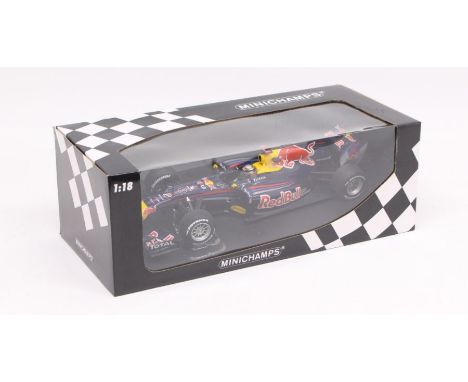 Minichamps: A 1:18 Scale Model of a Red Bull Racing Renault RB6, S. Vettel 2010, Manufacturer Minichamps. Boxed. Reference No