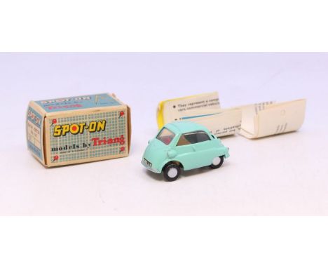 Spot-on: A boxed Triang Spot-on, BMW Isetta, Reference 118, turquoise body. Original box, general wear expected with age. Veh