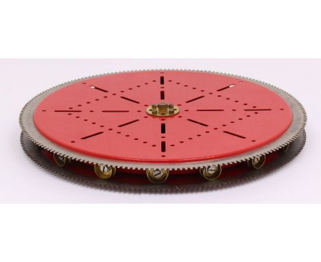 Meccano: A Meccano Geared Roller Bearing, measuring 12" in diameter, in very good and clean condition.
