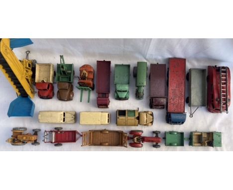 Dinky: A good collection of playworn Dinky commercial vehicles to comprise: Bedford Tippers, Field Marshall Tractor, Foden Fl