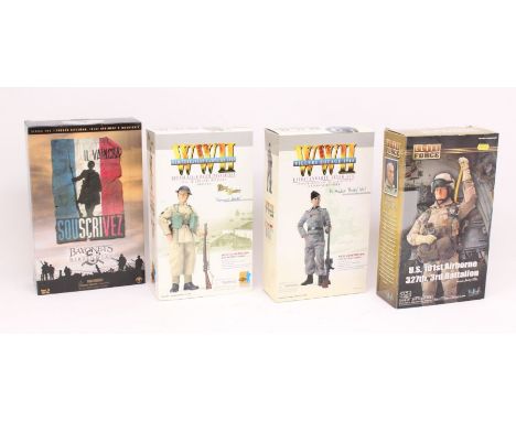 Figures: A collection of four boxed military figures to comprise: Blue Box Toys, U.S. 101st Airborne 327th, 3rd Battalion, It