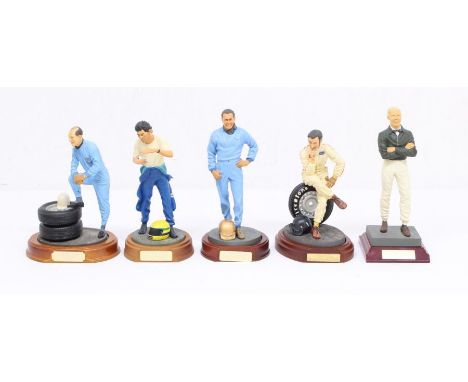 Endurance: A collection of five Endurance: Art of Sport figures, to comprise: Mike Hawthorn, Sir Jack Brabham, Ayrton Senna, 