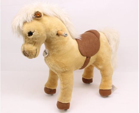 Steiff: A Steiff 'Franzi' horse, Reference 048906, yellow tag in ear, and tag attached to chest, height approx. 61cm. General