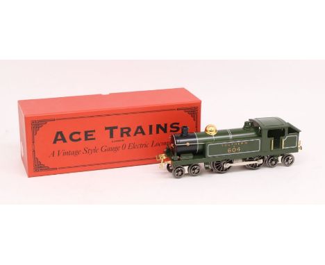 ACE Trains: A boxed ACE Trains, O Gauge, Electric 4-4-4 Tank Locomotive Southern 604, Reference ESG/1. Original box with disp