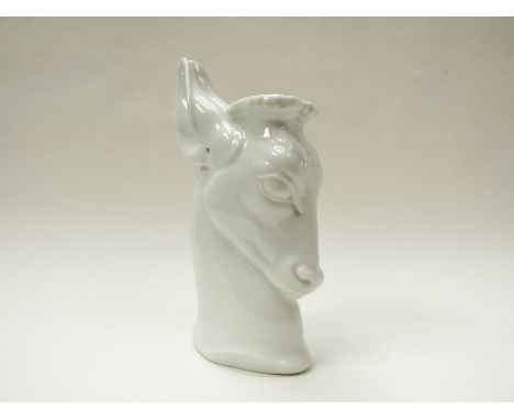 A Royal Worcester all white porcelain vase as the head of young deer, 30½ cm tall 