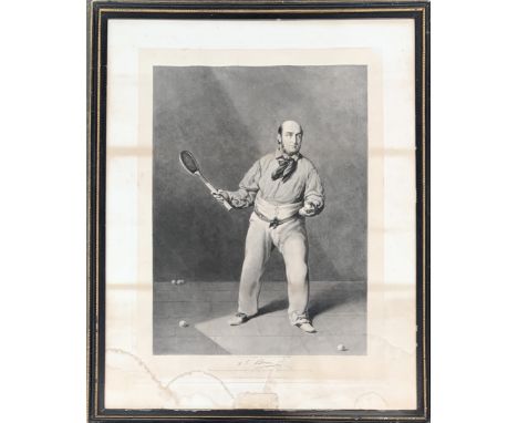 William Bromley. J. Edmond Barre: The Greatest 19th Century Court Tennis Player. Mezzotint engraving. London: J.H. Dark, 1849