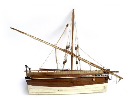 A vintage scratch built model of a boat, 'Salama' approx. 74cmH 