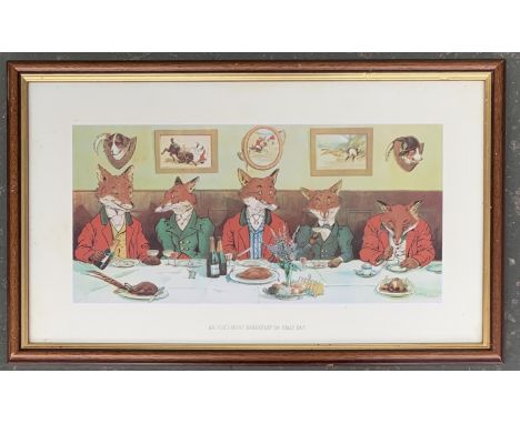 After Harry B Neilson, 'Mr Fox's Hunt Breakfast on Xmas Day', colour print, 27x47cm 
