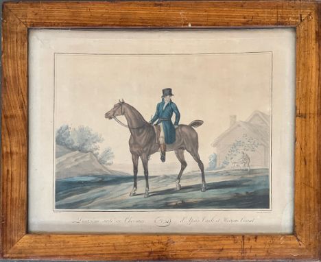 Charles Francois Levachez (French, 1730-1850) after Vernet, a 19th century colour lithograph 'Deuxième suite de Chevaux d'apr