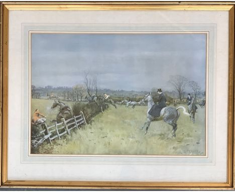 Lionel Edwards (1878-1966), colour print of a hunting scene, 34x49cm 