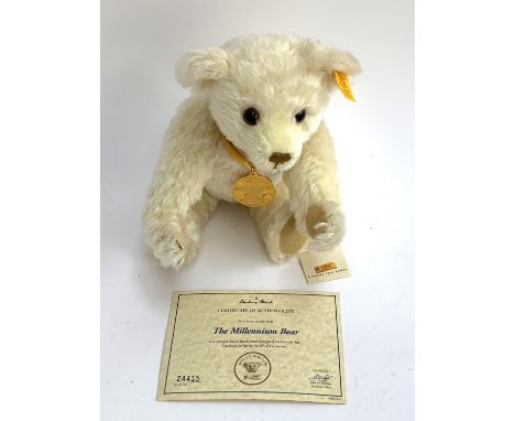 A Steiff Millennium bear, with yellow ear tag and certificate of authenticity 