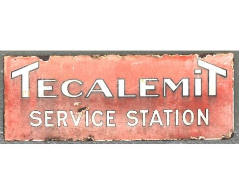 A small vintage two sided enamel sign, Tecalemit Serice Station, 23x61cm 