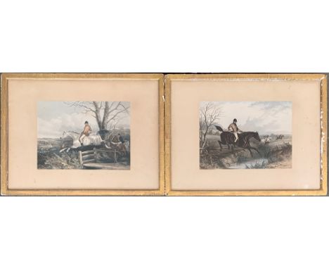 A pair of 19th century hunting prints, each 22x30cm 