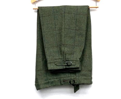 Cordings of Piccadilly green tweed shooting breeks, with button fly, 34" waist 