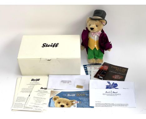 A boxed Danbury Mint Steiff 'Willy Wonka', with original papers and Golden Ticket 